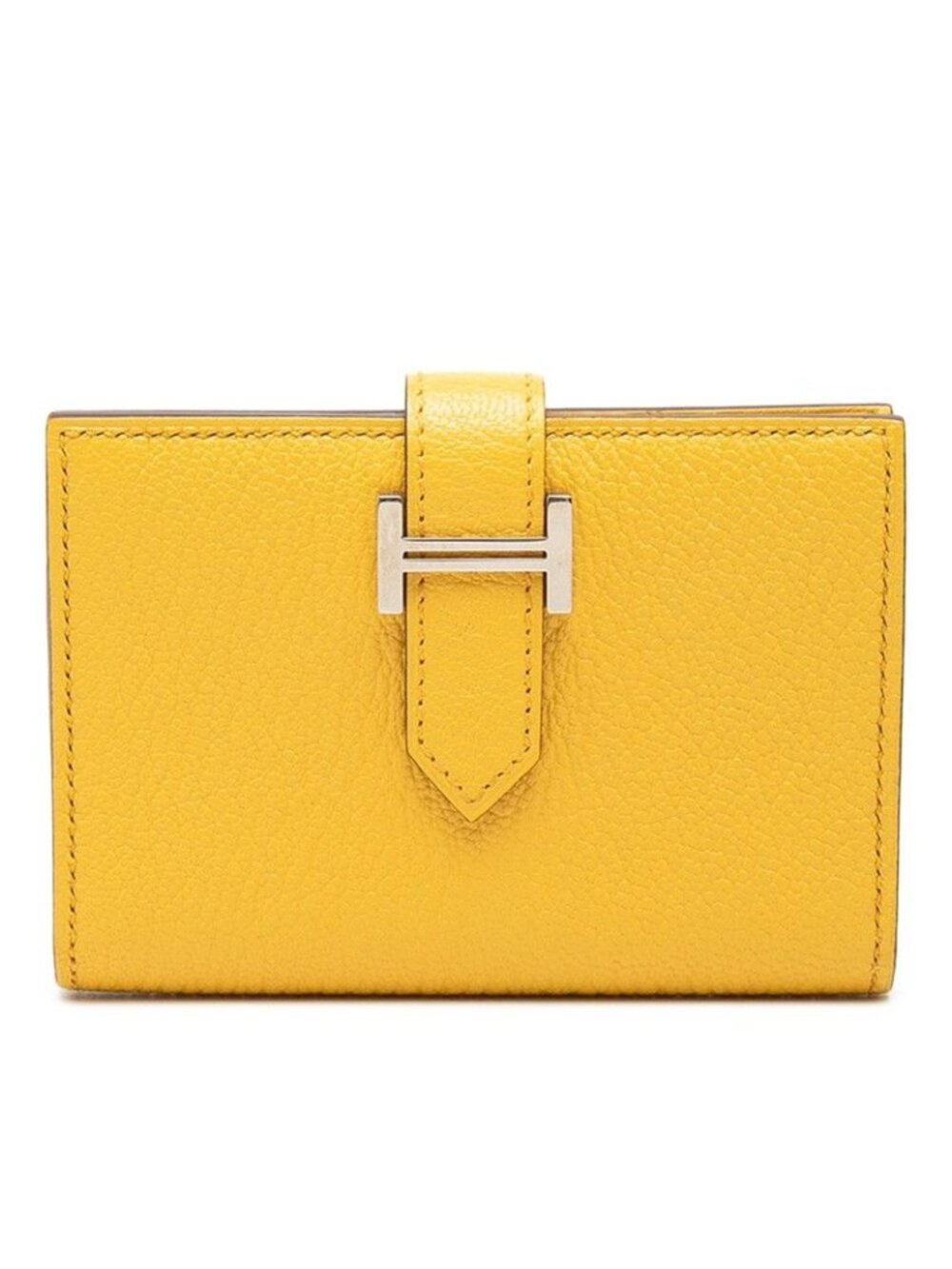 Hermes Bearn Card Case Sun Yellow Silver Chevre